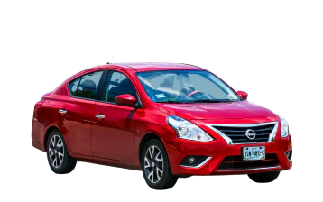 red Nissan Versa