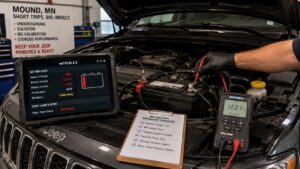 Jeep battery drain and eTorque charging system diagnostics in Mound and Spring Park