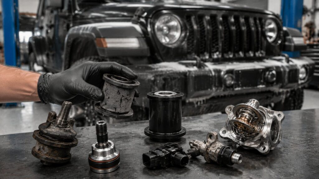 Comparison of Jeep OEM and aftermarket suspension parts performance in Minnesota winter