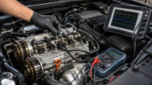 Honda Accord variable timing sensor diagnostics using an oscilloscope and multimeter in Spring Park, MN