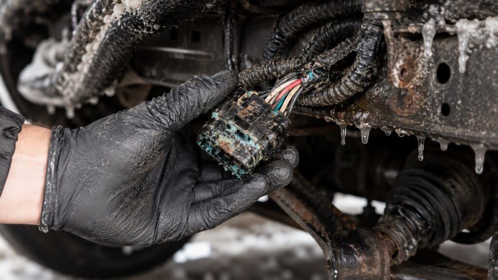 Road salt corrosion causing vehicle sensor wiring problems in Spring Park, Minnesota