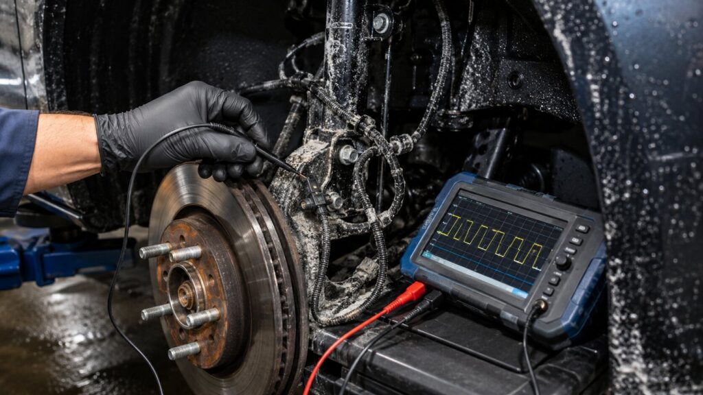 Toyota ABS wheel speed sensor diagnostics using an oscilloscope in Spring Park, MN
