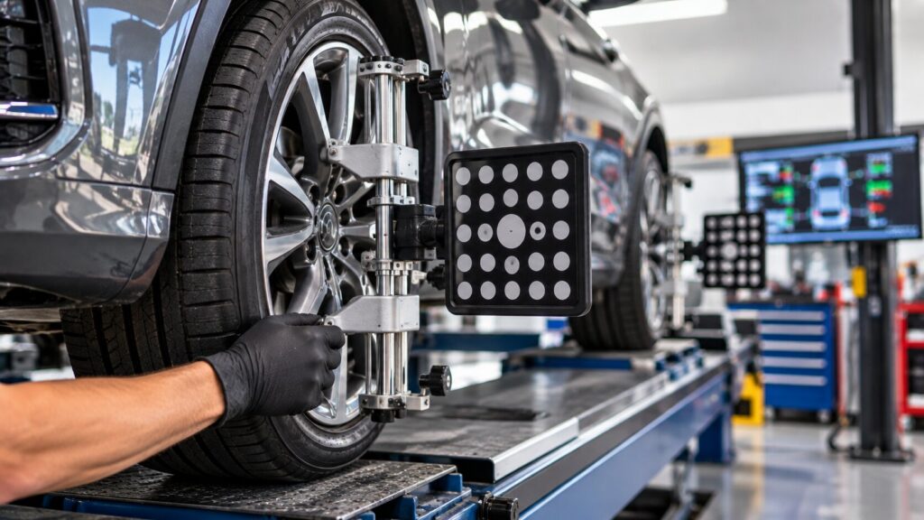 Computerized wheel alignment in Spring Park MN using digital optical targets