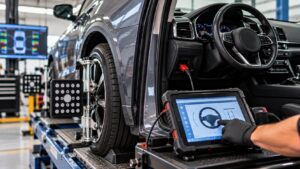 Steering angle sensor calibration after computerized wheel alignment in Spring Park MN